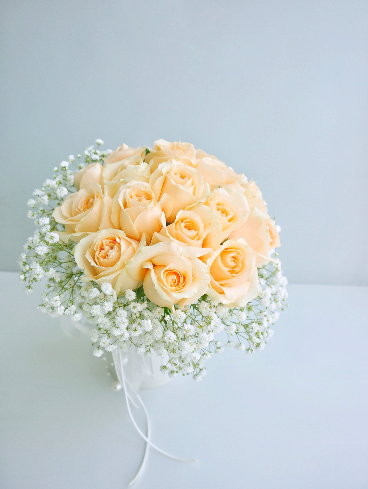 BD19-Champagne roses Bridal Bouquet