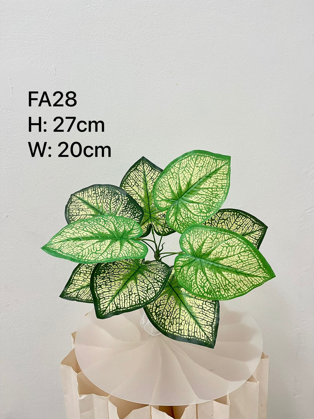 FA28- Artificial green alocasia leaves