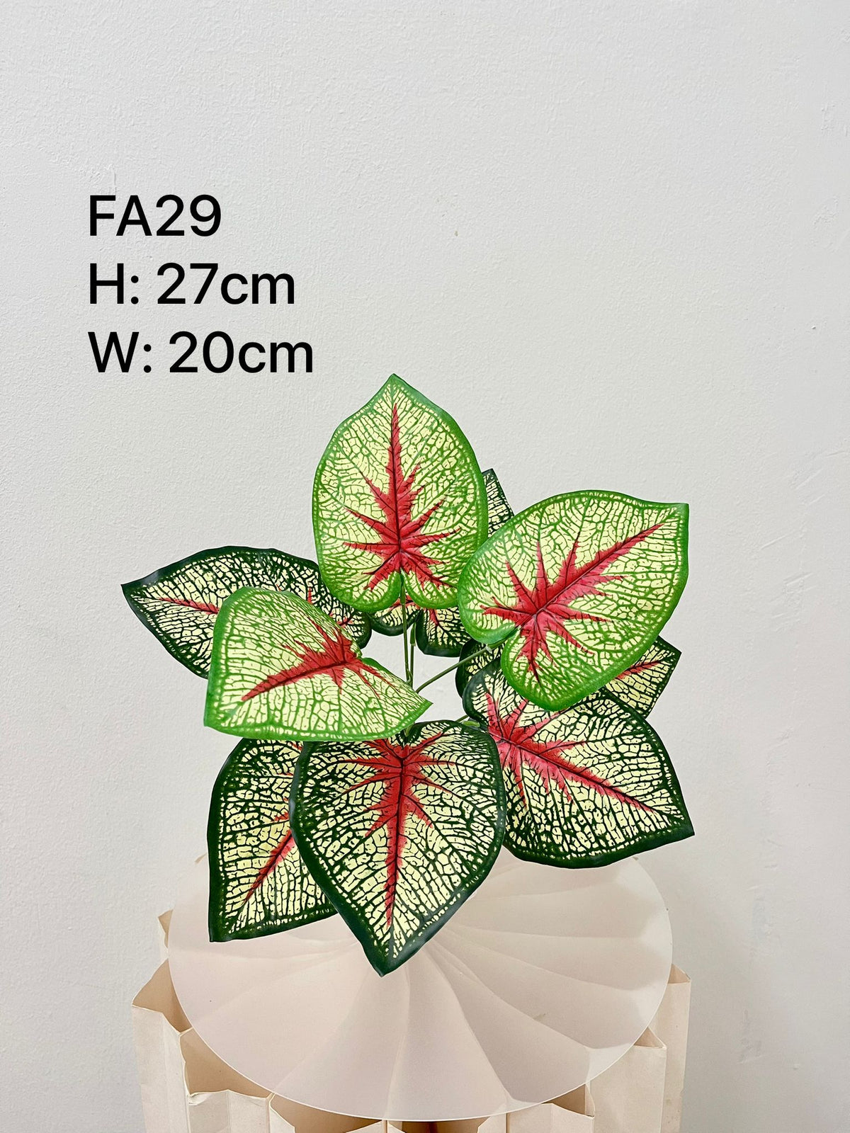 FA29- Artificial red alocasia leaves