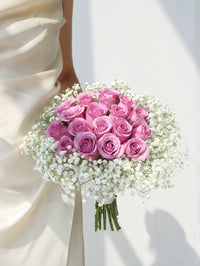 BD09-16 Purple Roses-Bridal Bouquet