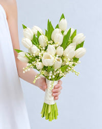 BD31-Lily of the Valley with White Tulip