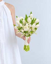 BD31-Lily of the Valley with White Tulip