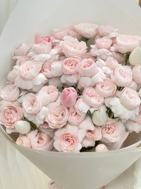 FT194-Pink & White Tulip with Fairy Kiss Roses