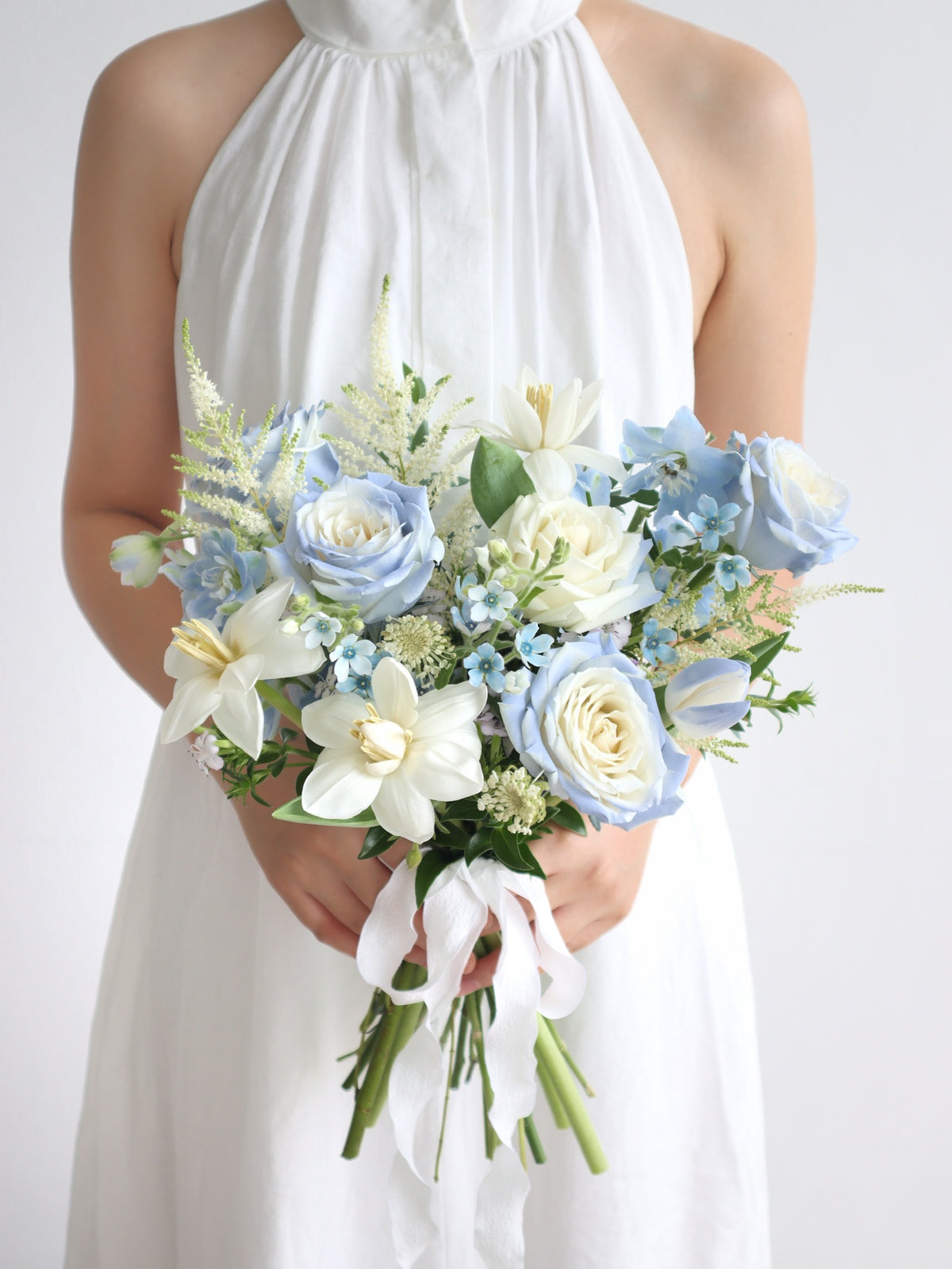 BD11-Ice Blue Bridal Bouquet