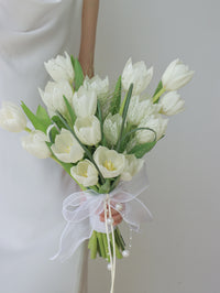 white tulips for bridal