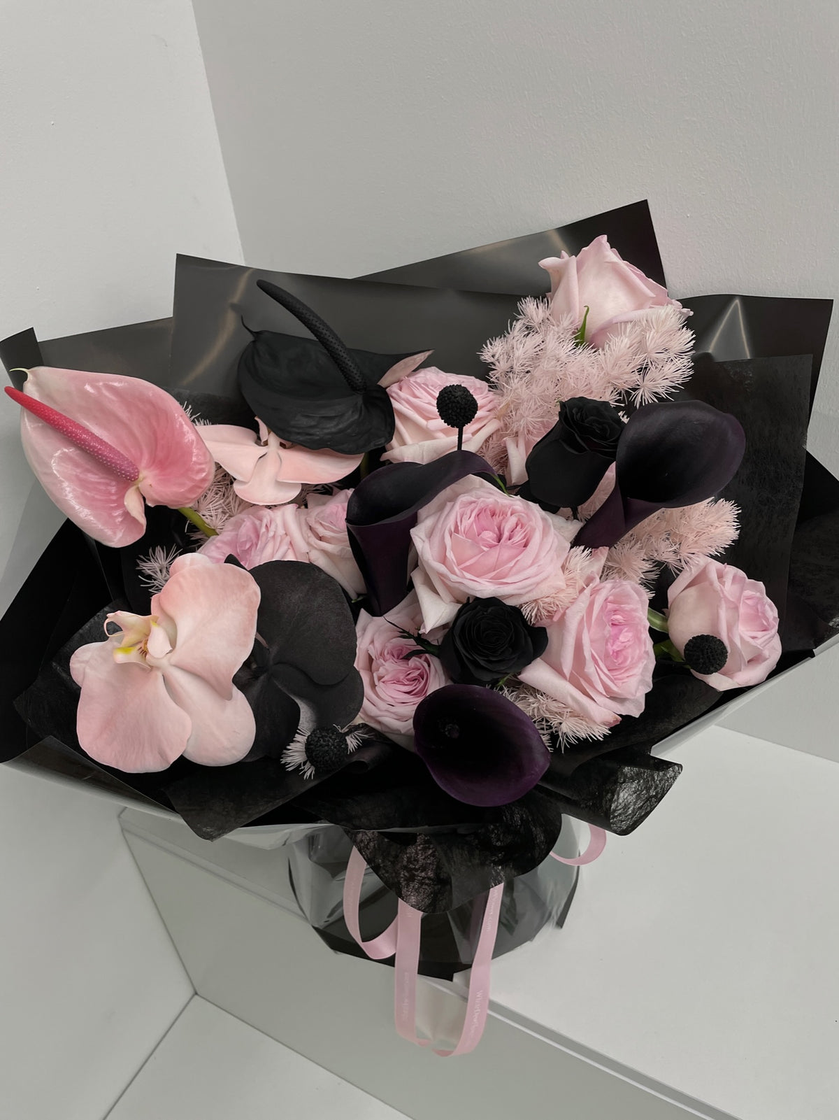 buy black pink bouquet